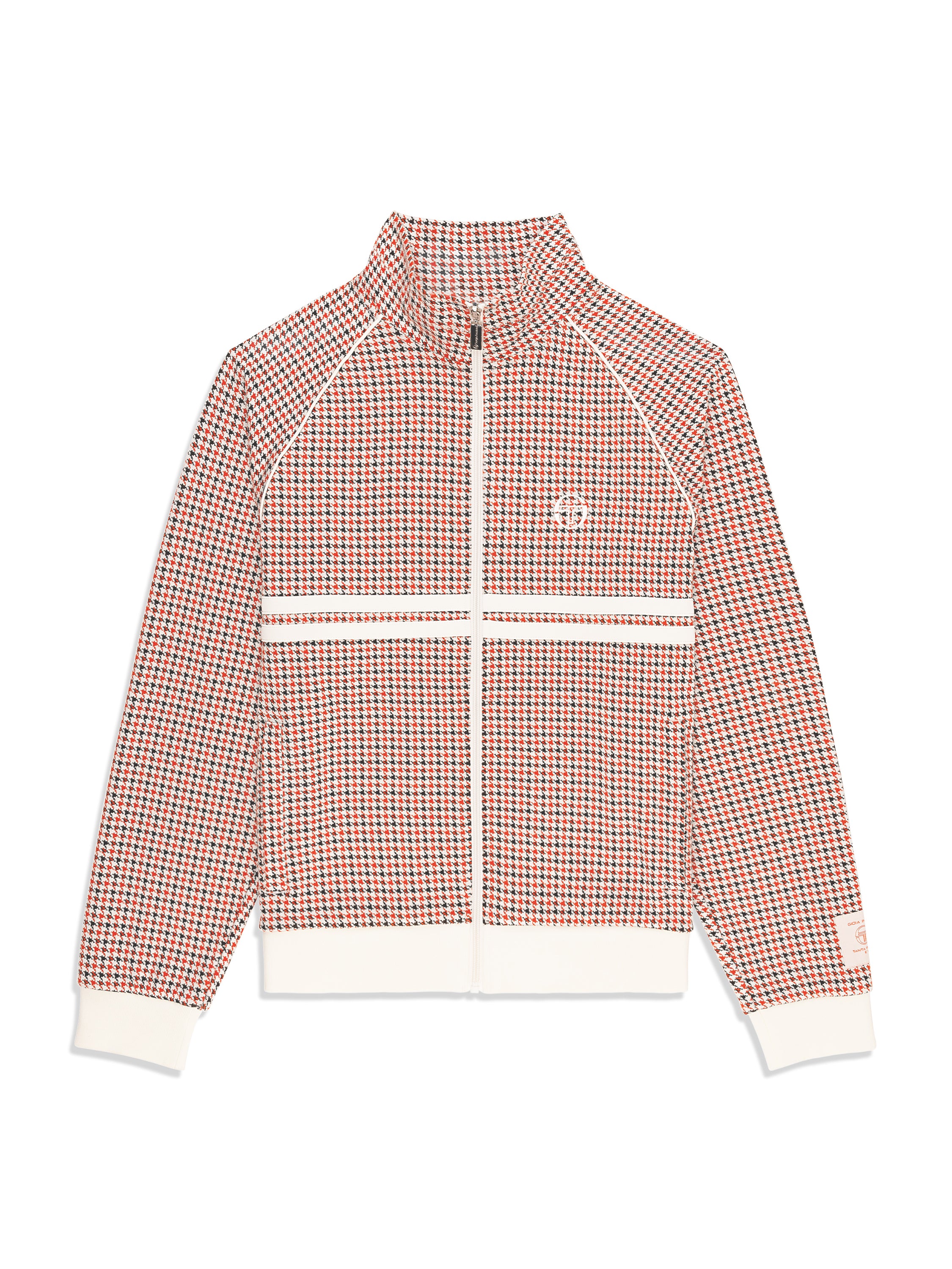 Dallas Houndstooth Track Jacket- Poinciana