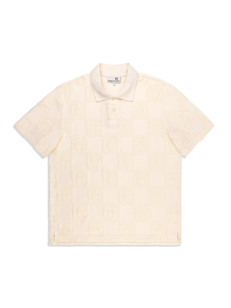 Sergio Tacchini Anzio Monogram Logo Jacquard Terry Cloth Polo in White for  Men