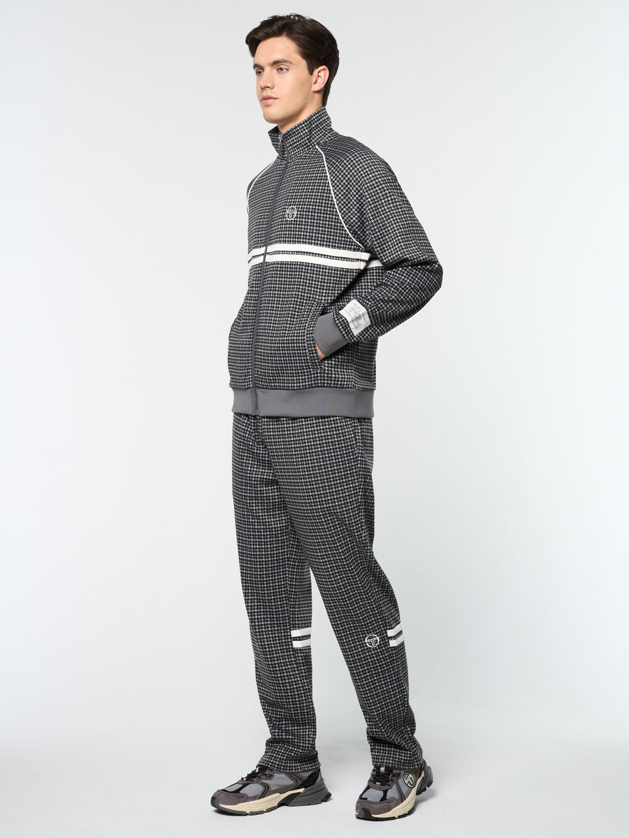 Dallas Houndstooth Track Jacket- Black Beauty