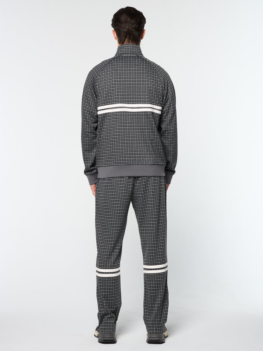 Dallas Houndstooth Track Jacket- Black Beauty