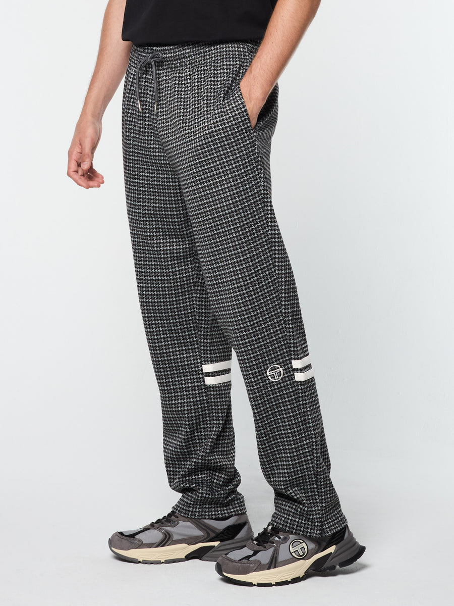 Dallas Houndstooth Track Pant- Black Beauty