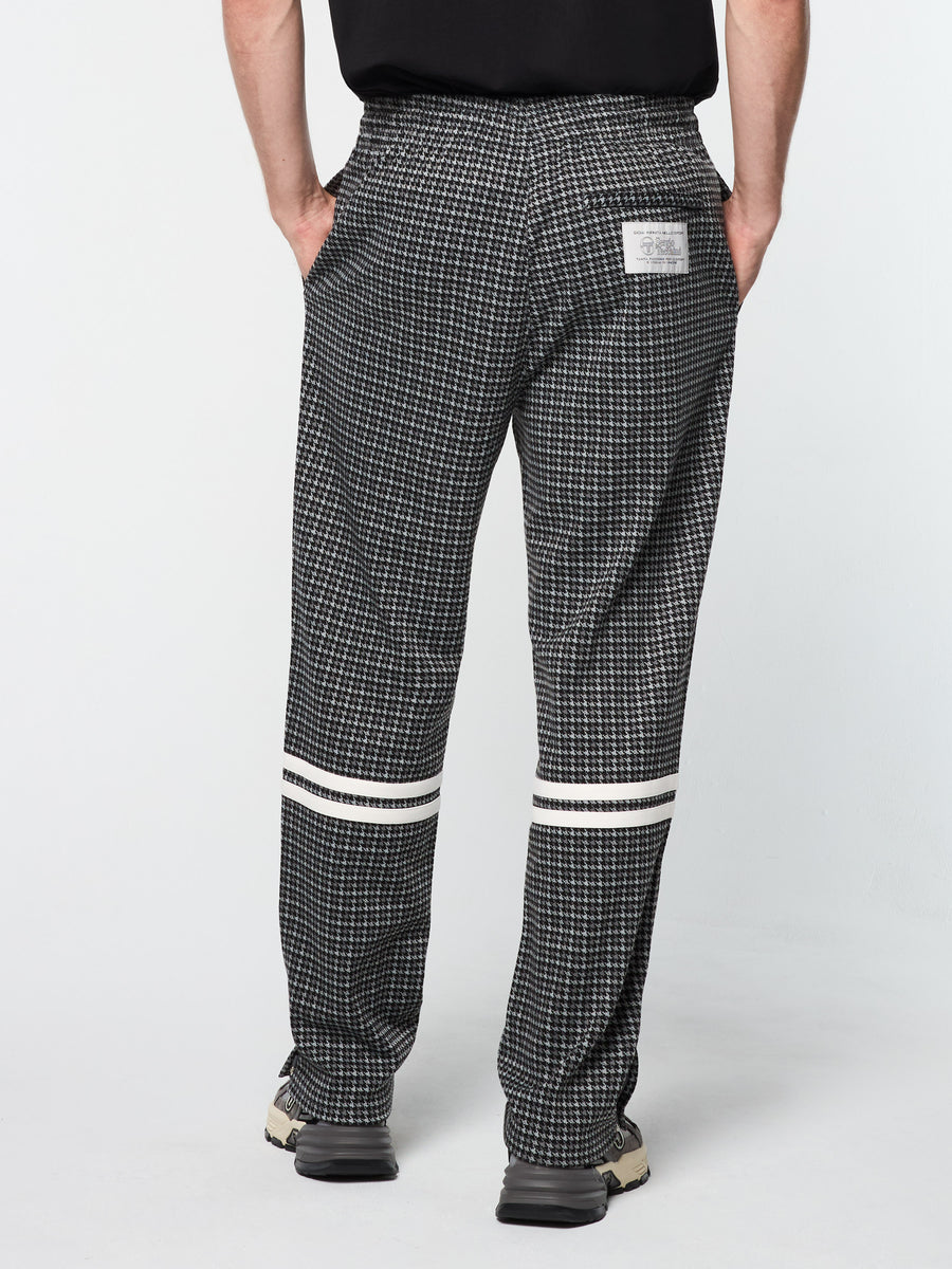 Dallas Houndstooth Track Pant- Black Beauty