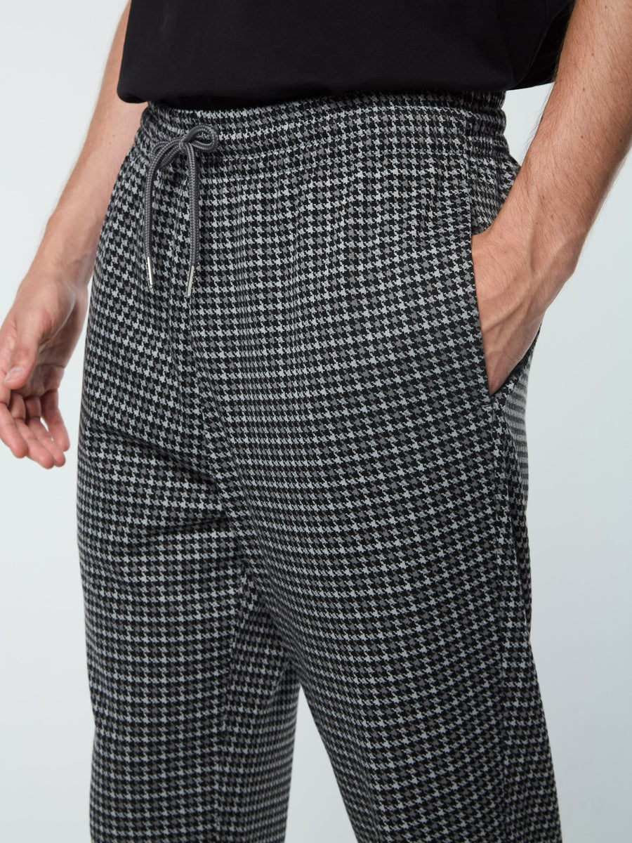 Dallas Houndstooth Track Pant- Black Beauty