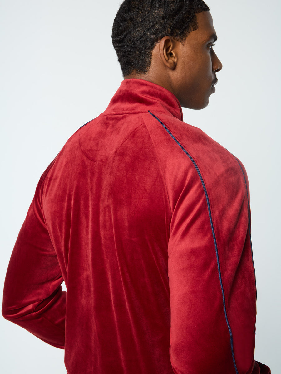 Lioni Velour Track Jacket- Sun Dried Tomato