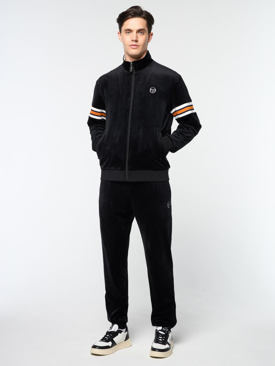 Ostuni Velour Track Jacket- Black Beauty