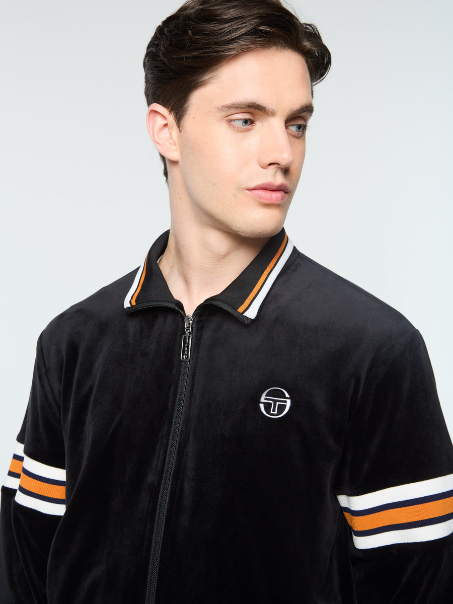 Ostuni Velour Track Jacket- Black Beauty