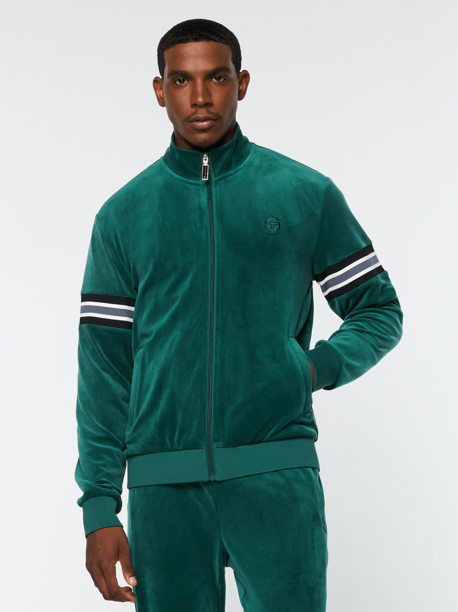 Ostuni Velour Track Jacket- Rainforest