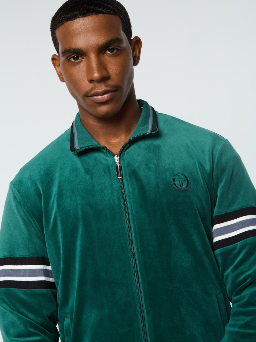 Ostuni Velour Track Jacket- Rainforest