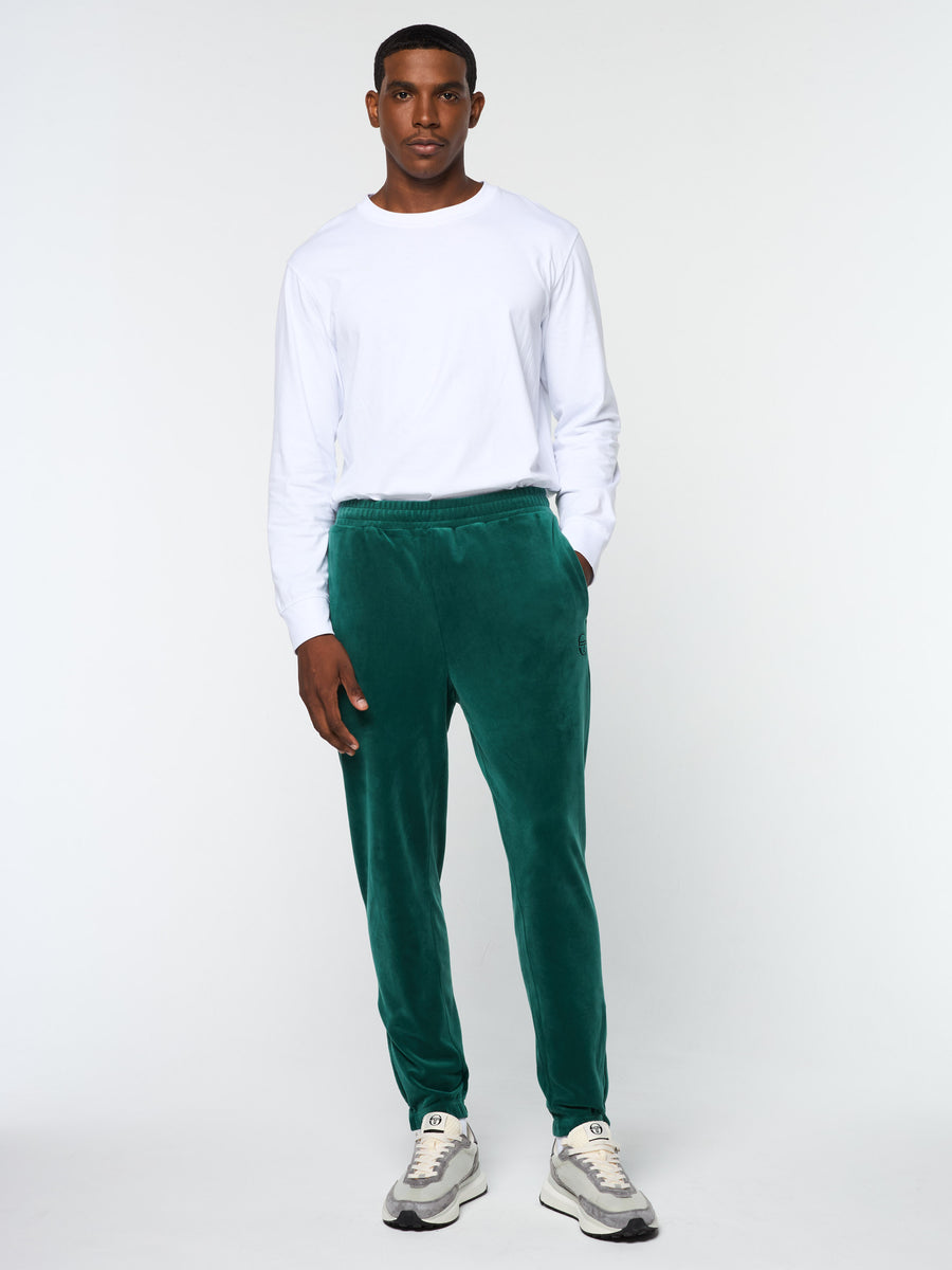 Ostuni Velour Track Pant- Rainforest