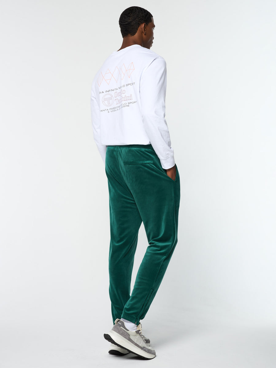 Ostuni Velour Track Pant- Rainforest