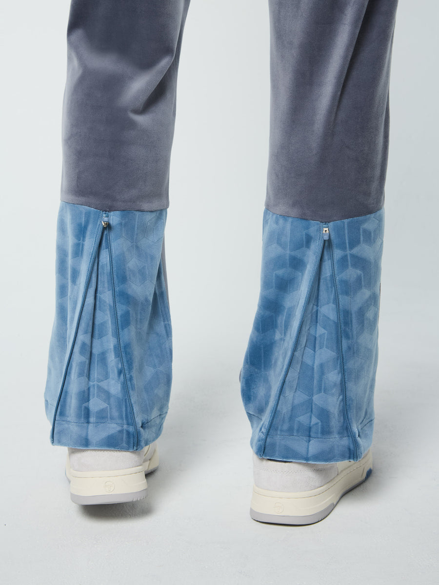 Foggia Velour Debossed Track Pant- Grisaille