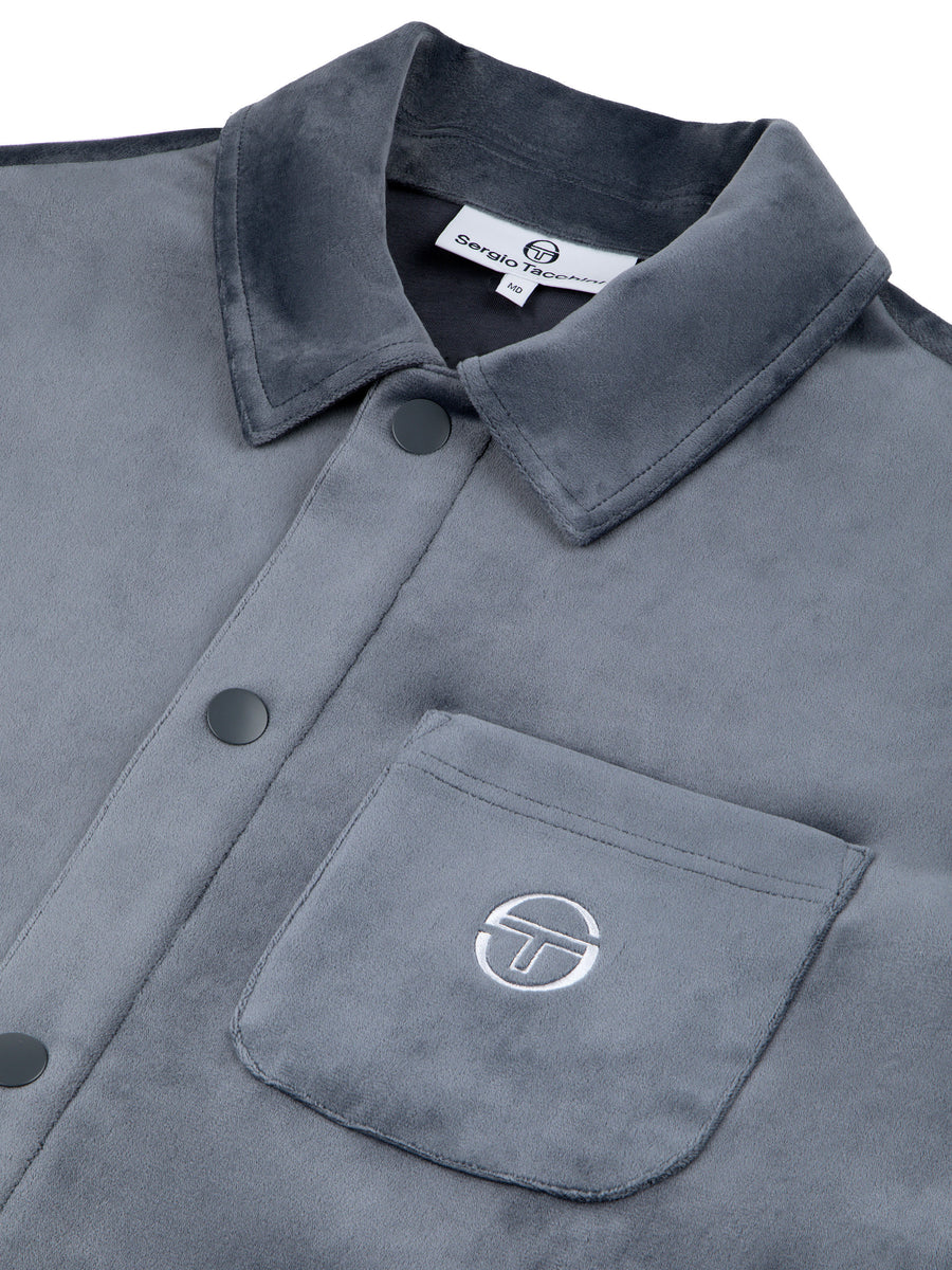 Maglia Velour Overshirt- Grisaille