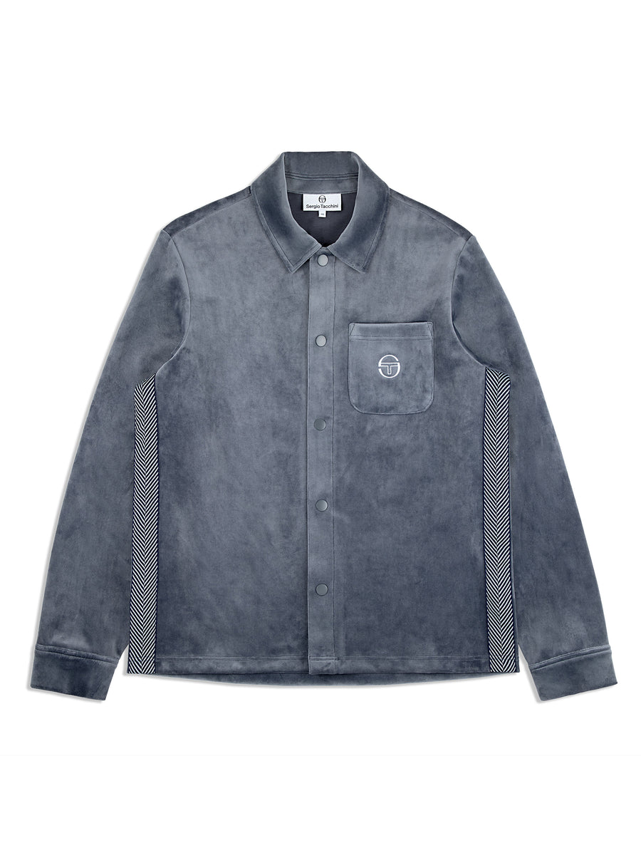 Maglia Velour Overshirt- Grisaille