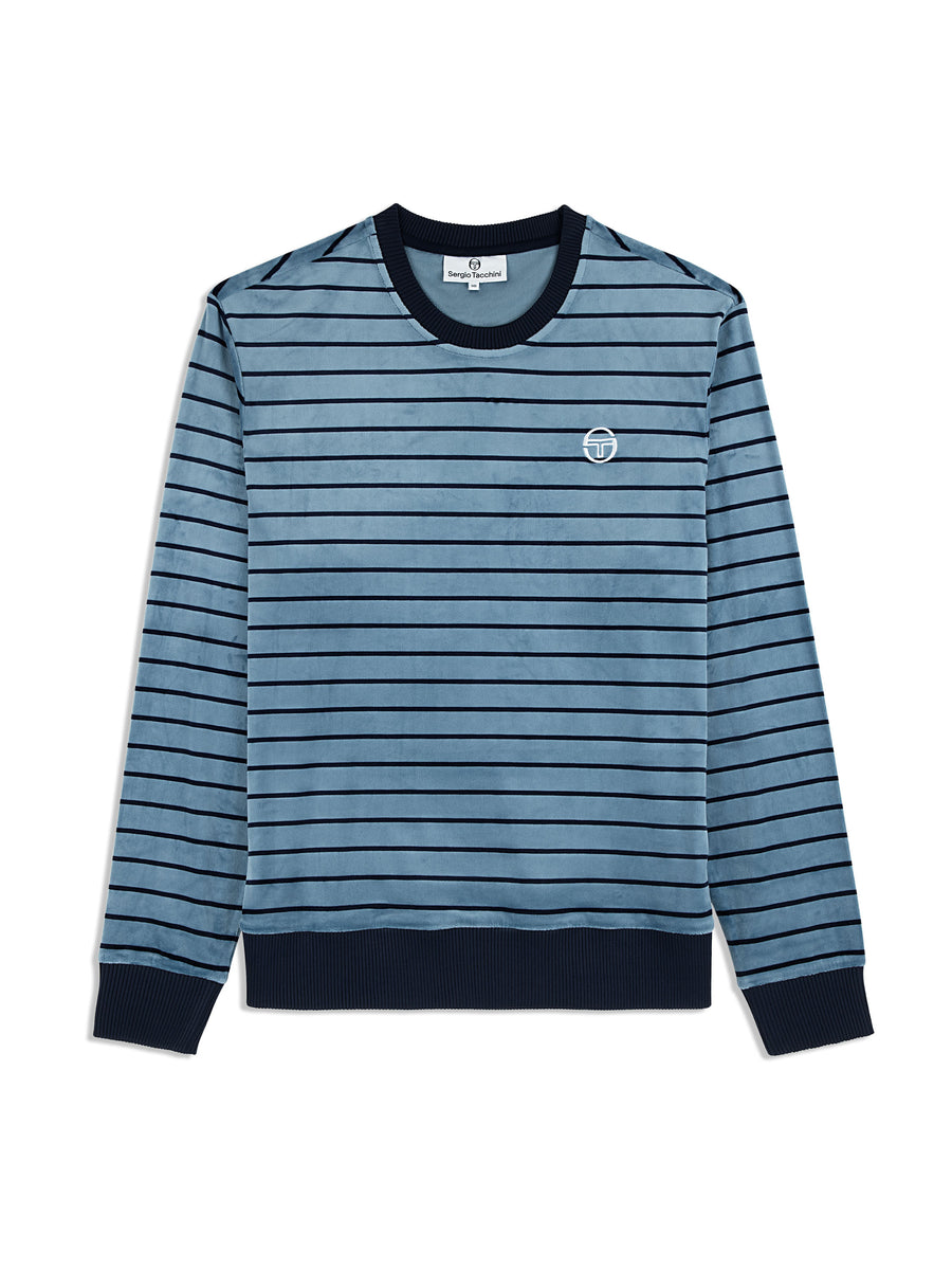 Foggia Velour Crewneck- Coronet Blue