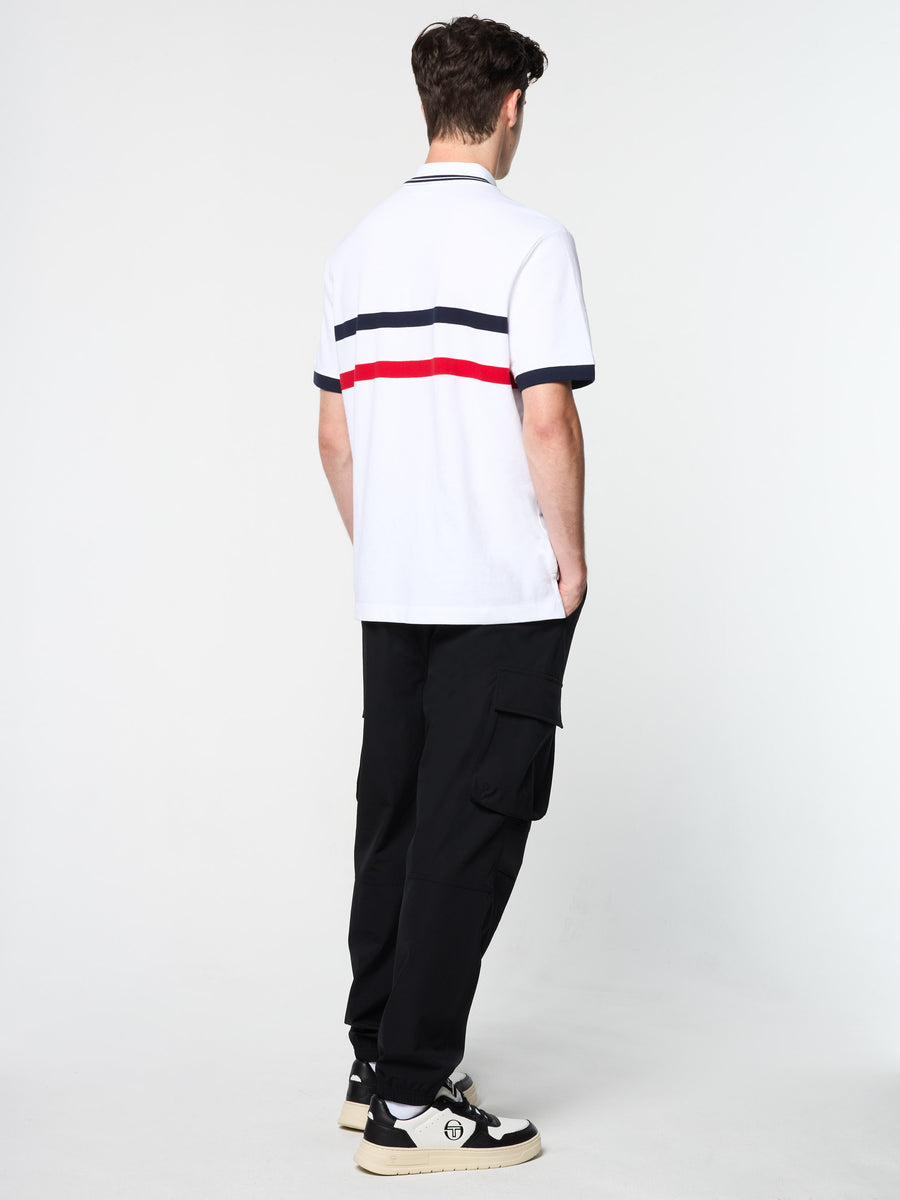 Vieste Stripe Polo- Brilliant White