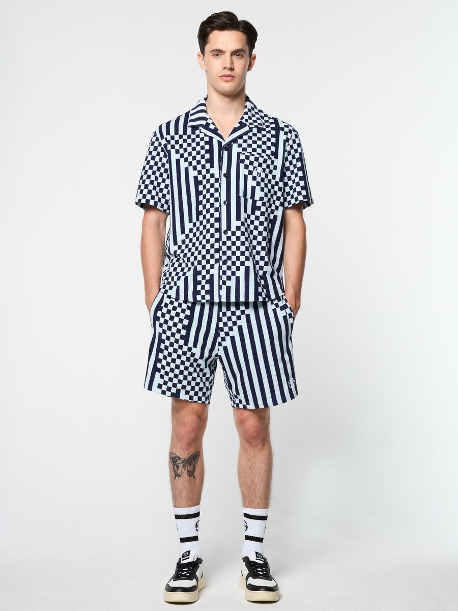 Piastrella Terry Cabana Shirt- Maritime Blue