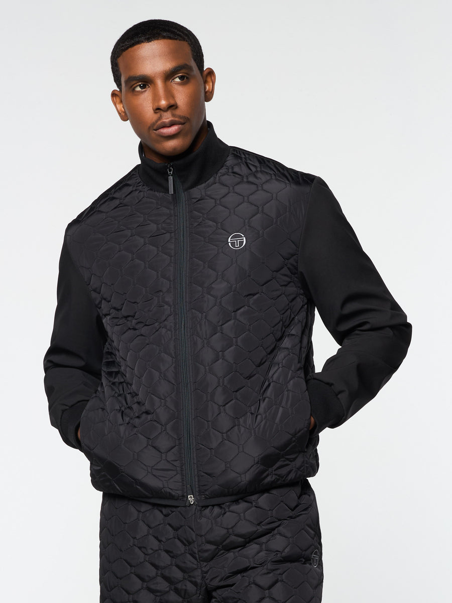 Sapri Quilted Track Jacket- Black Beauty