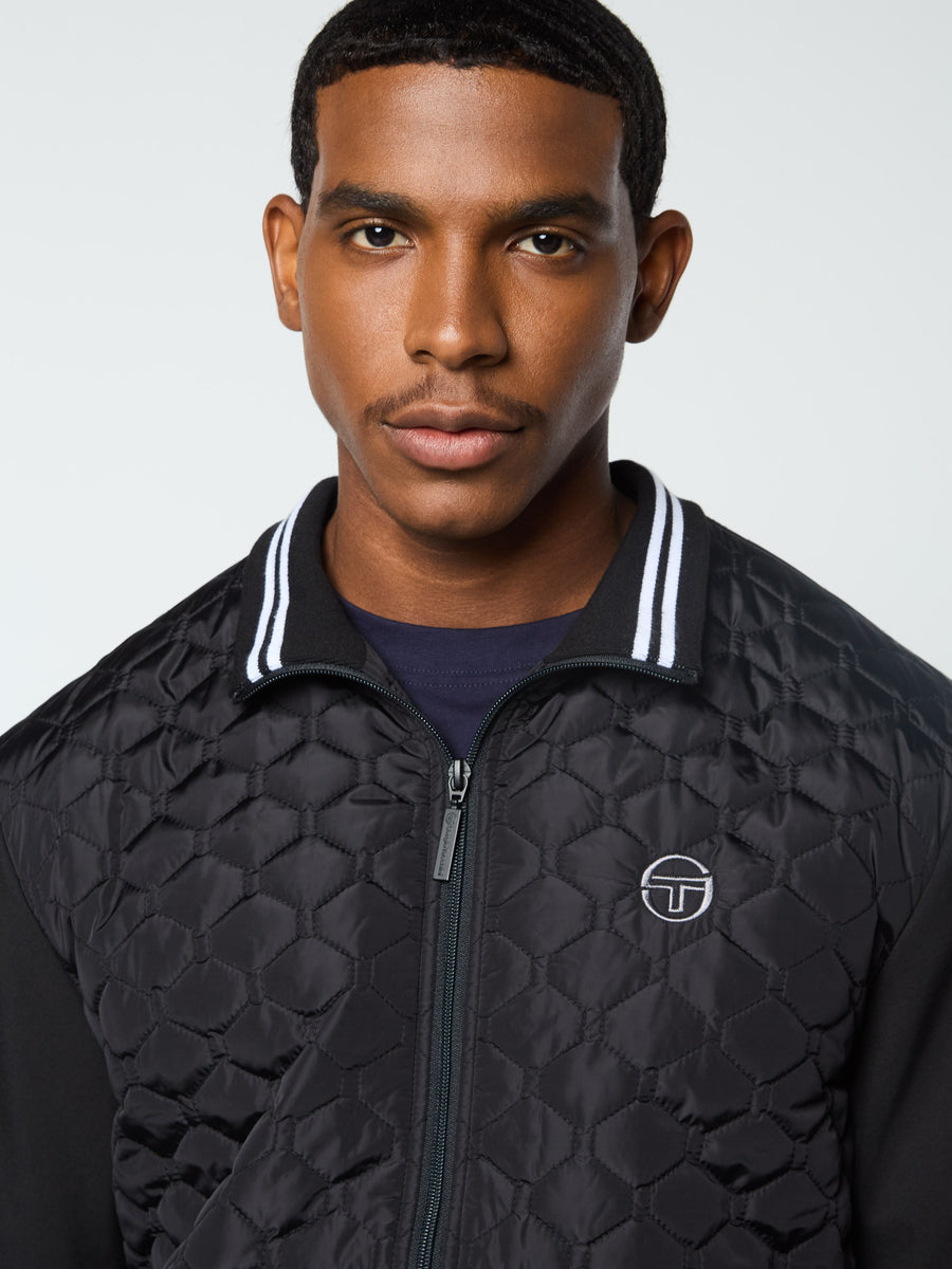 Sapri Quilted Track Jacket- Black Beauty