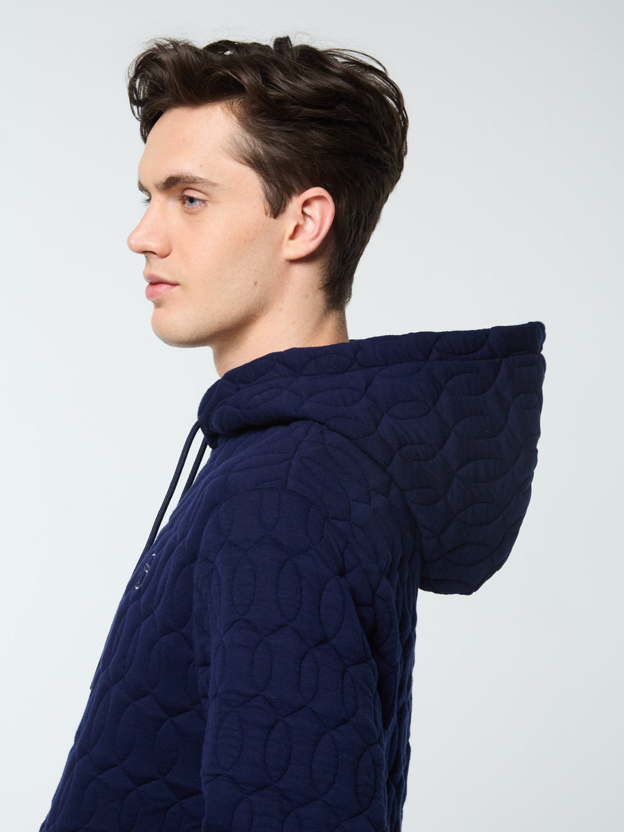 Aversa Quilted Hoodie- Maritime Blue