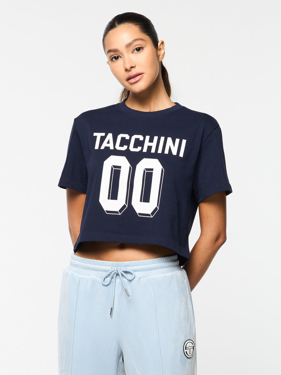 Amore Crop T-Shirt- Maritime Blue