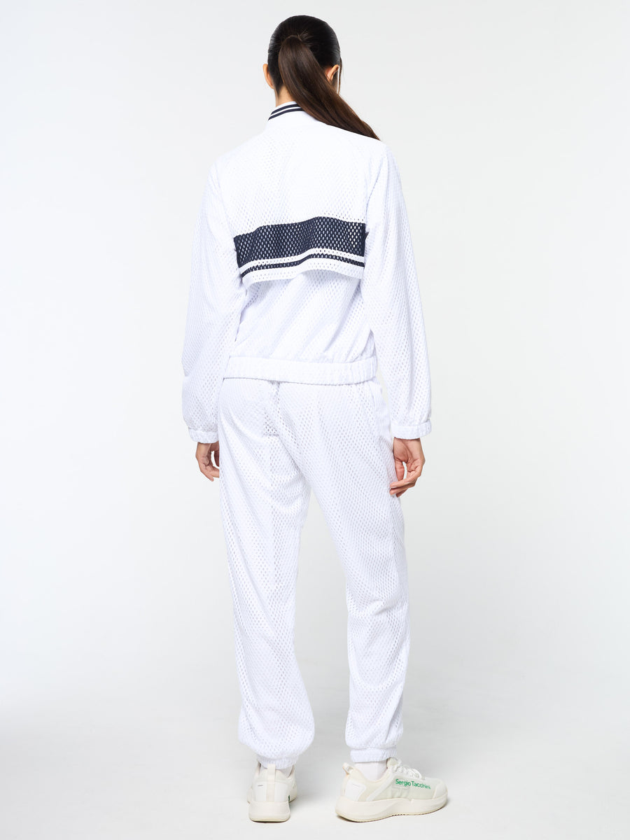 Adria Mesh Track Jacket- Brilliant White