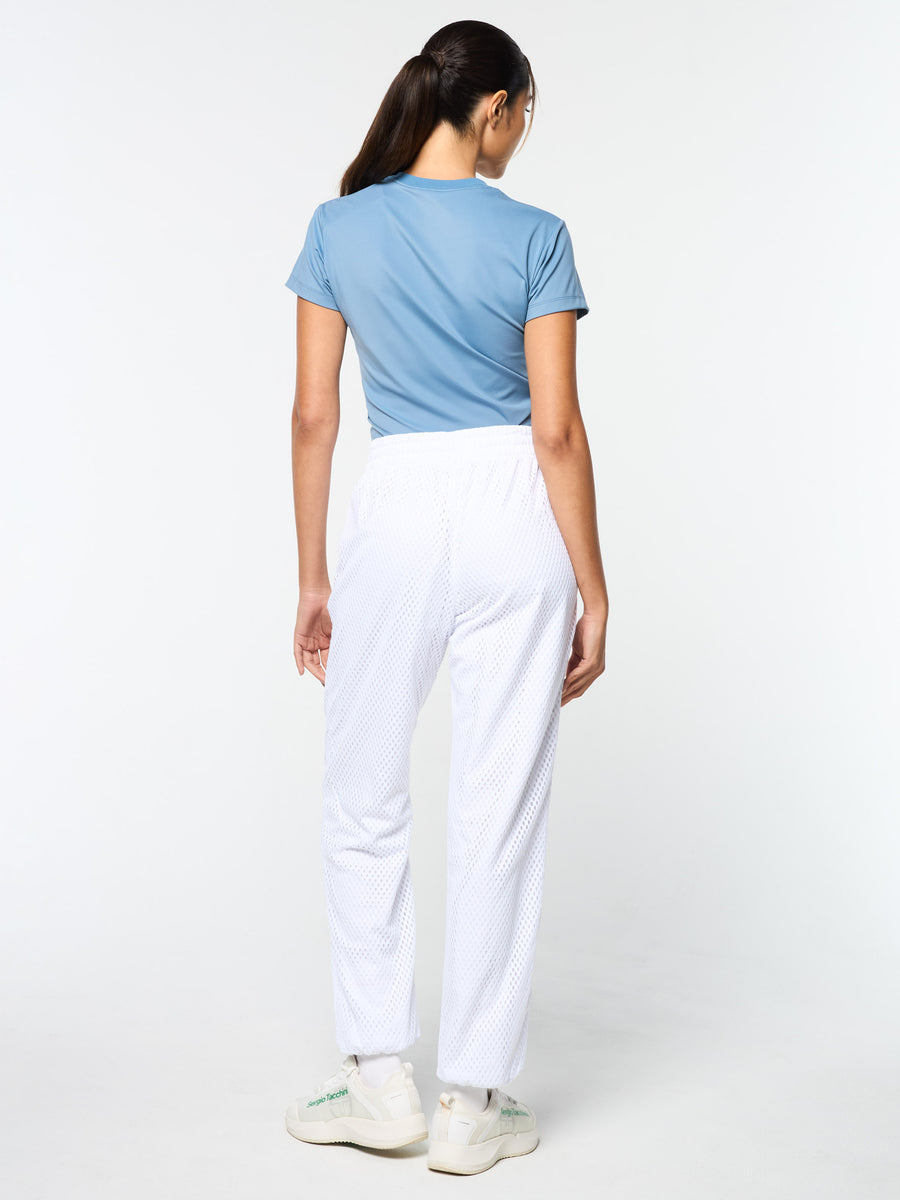 Adria Mesh Track Pant- Brilliant White