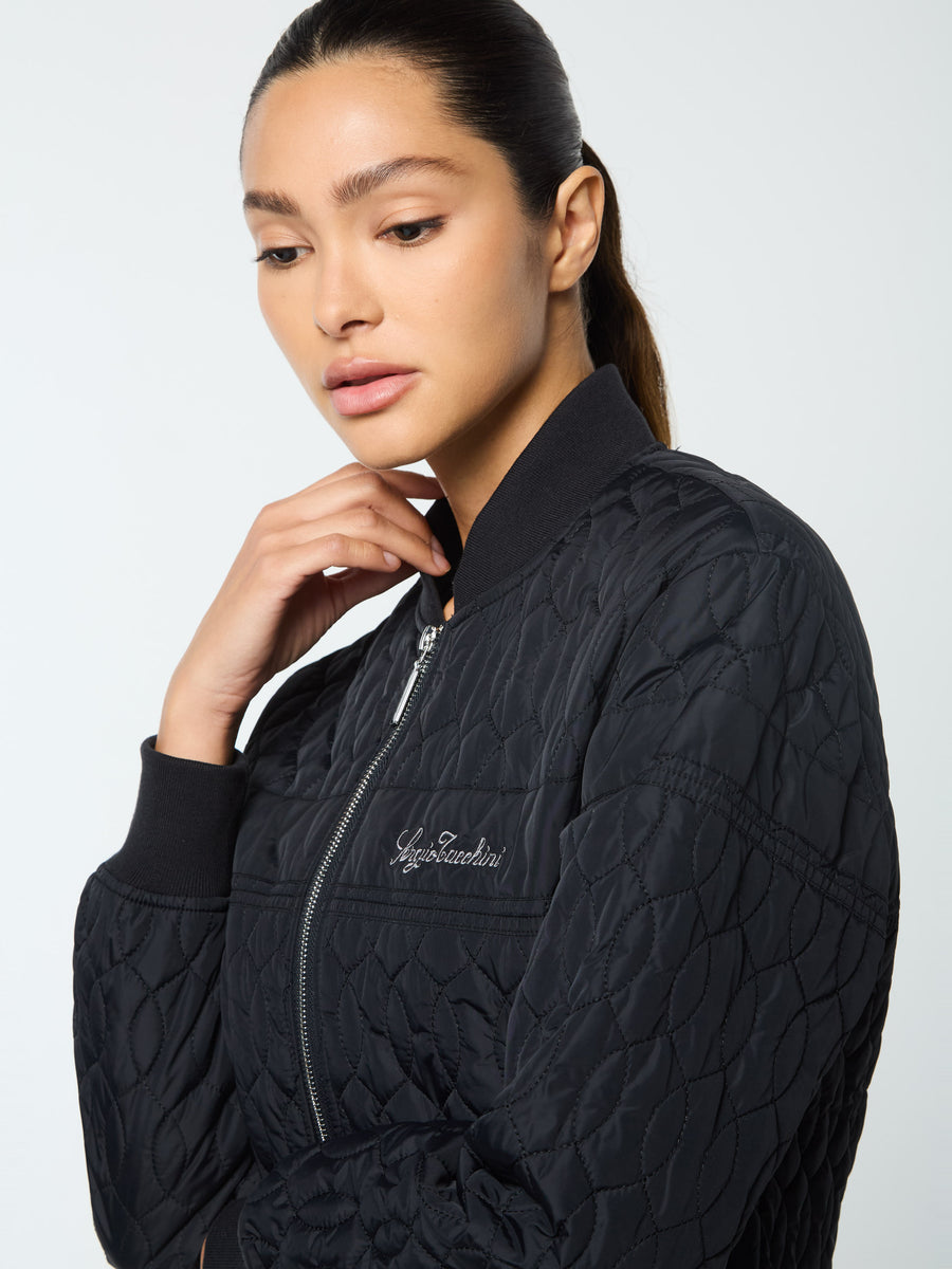 Cipolla Quilted Bomber Jacket- Black Beauty