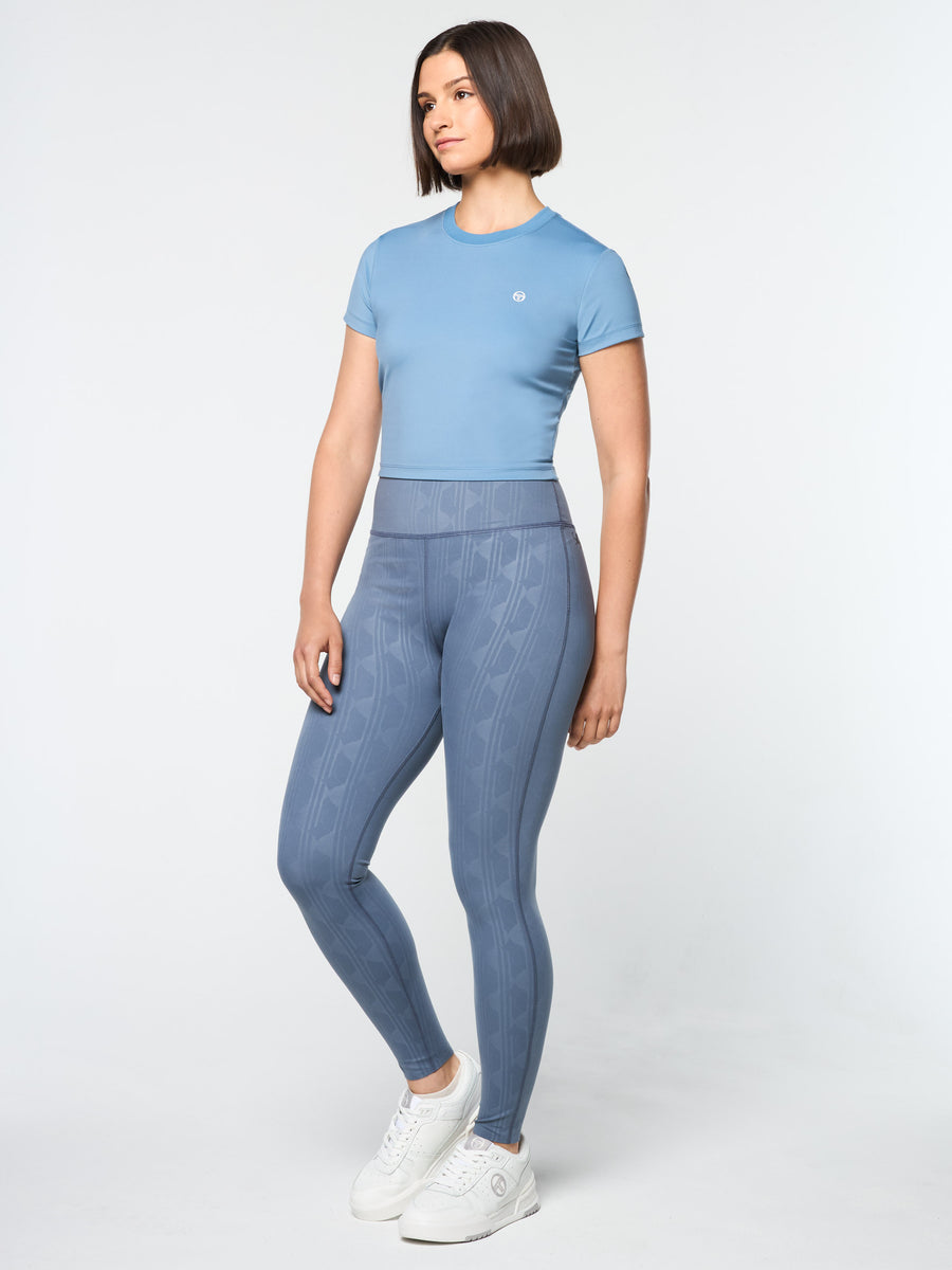 Mirano Fitted Crop Top- Coronet Blue