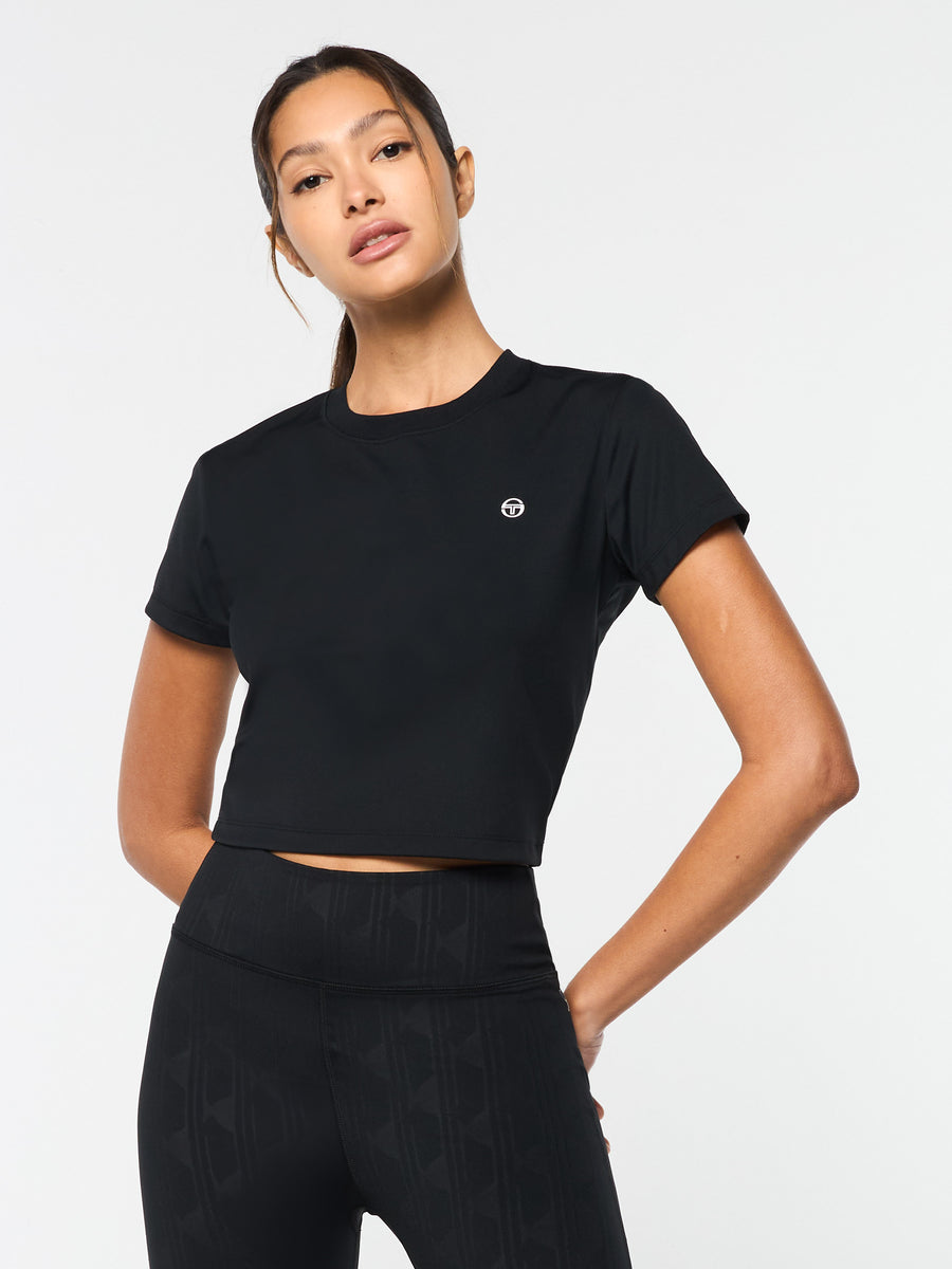 Mirano Fitted Crop Top- Black Beauty