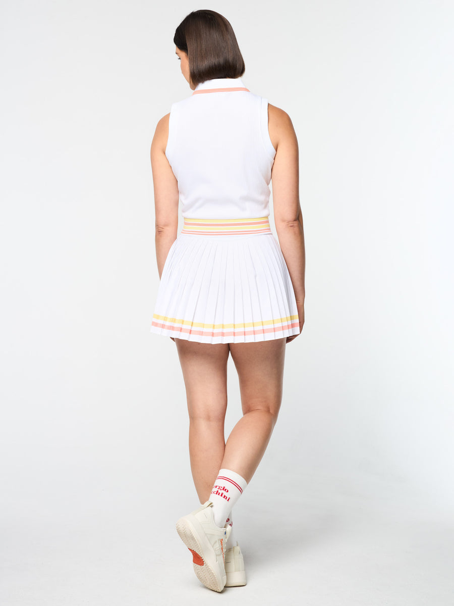 Noale Cropped Tennis Polo- Brilliant White