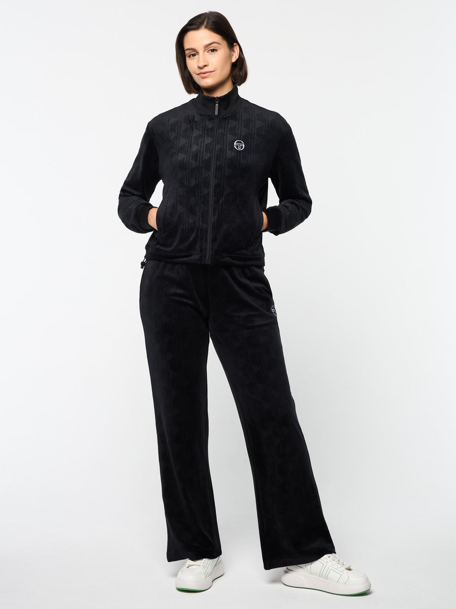 Gabrisa Velour Track Jacket- Black Beauty