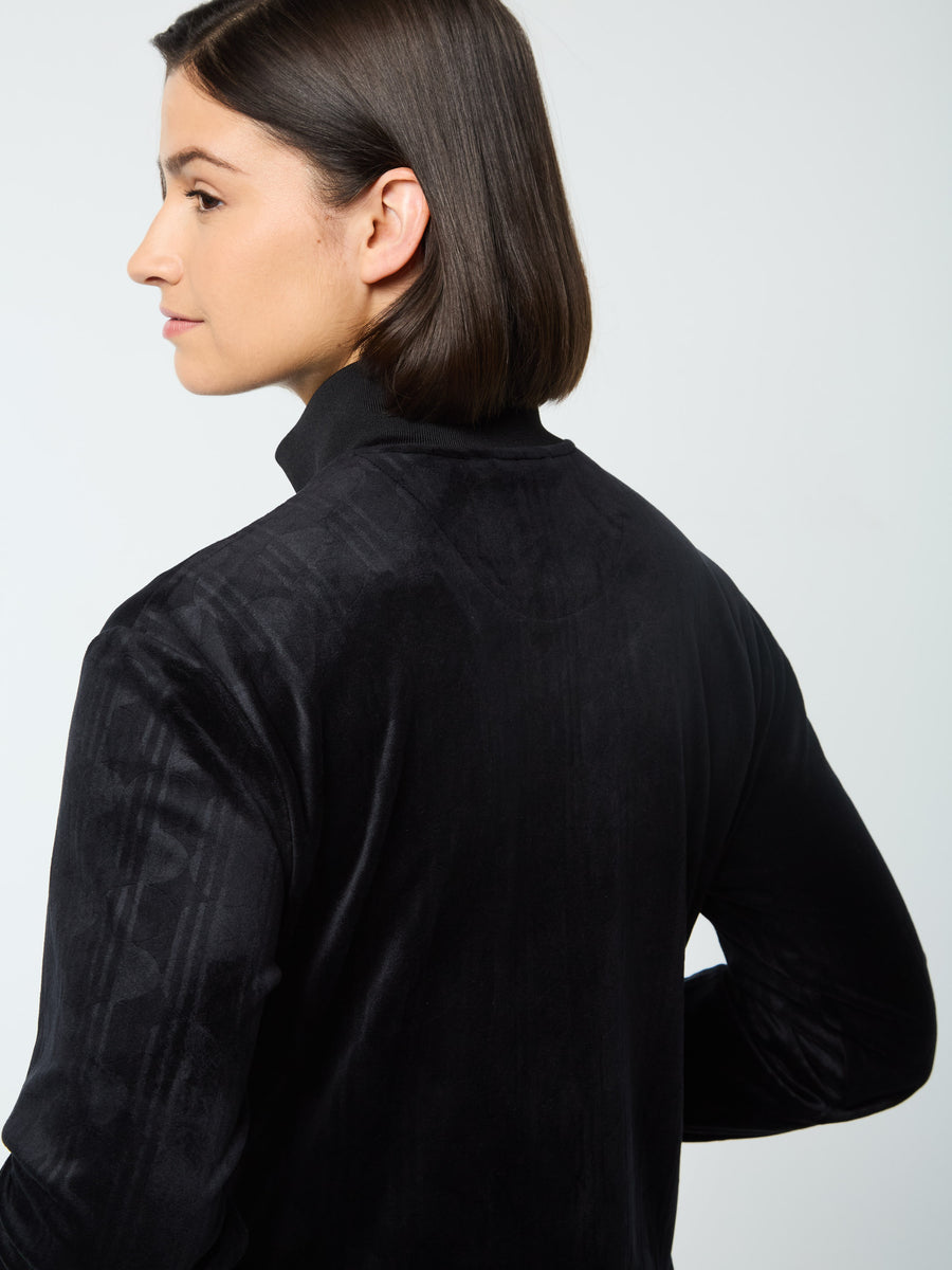 Gabrisa Velour Track Jacket- Black Beauty