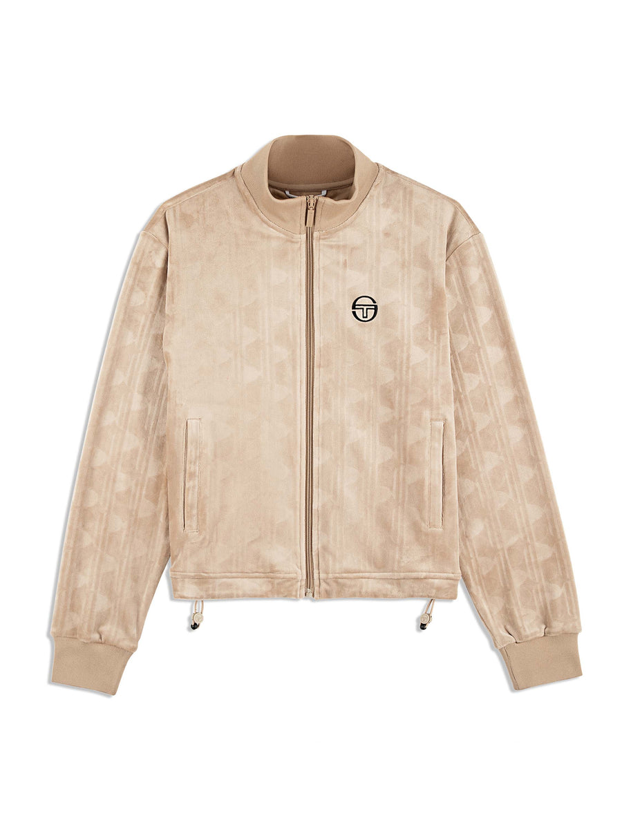 Gabrisa Velour Track Jacket- Humus