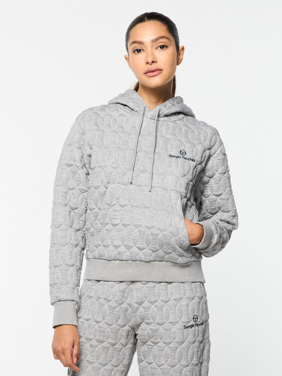 Women's Aversa Quilted Hoodie- Heather Grey