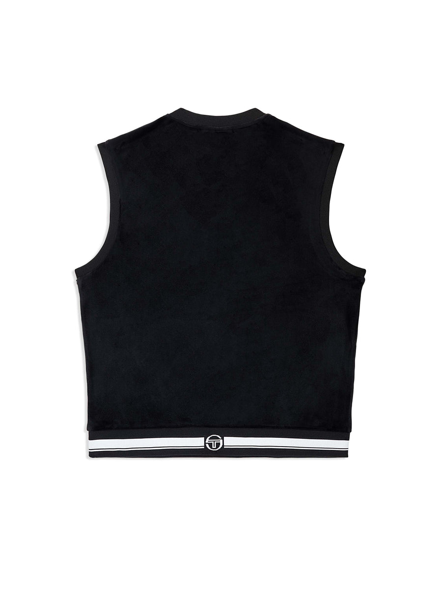 Renzo Velour Vest- Black Beauty