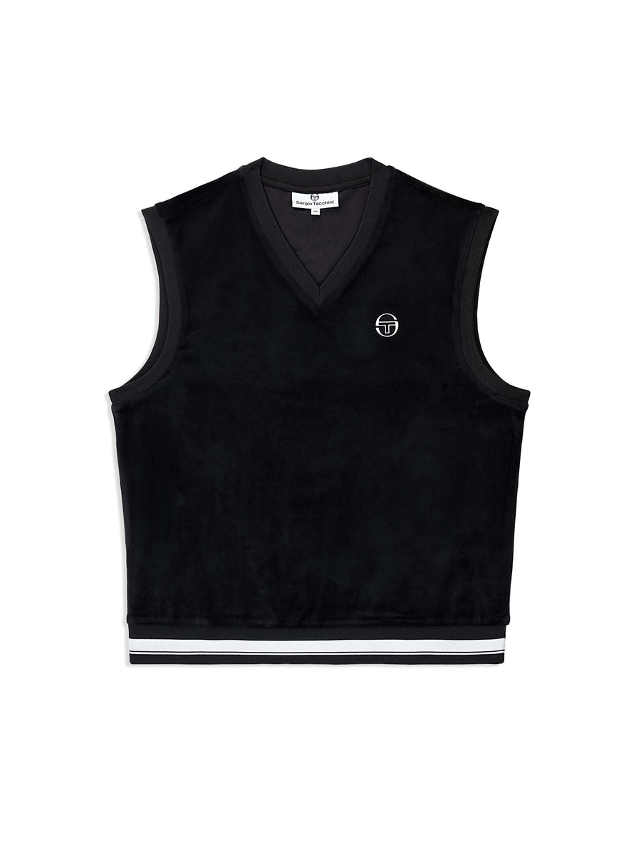 Renzo Velour Vest- Black Beauty