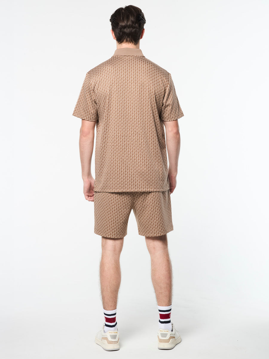 Paolo Knit Polo- Taupe Grey