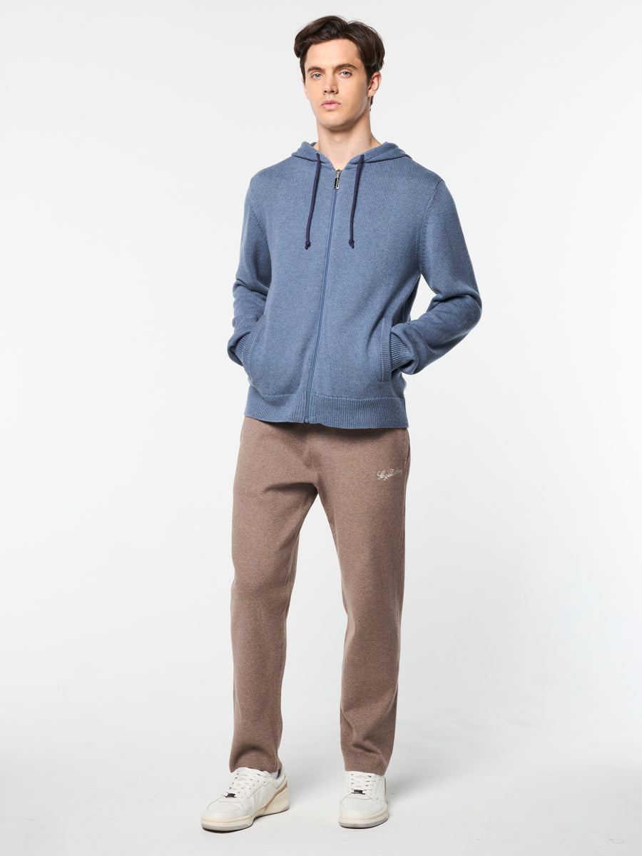 Fausto Knit Hoodie- Faded Denim