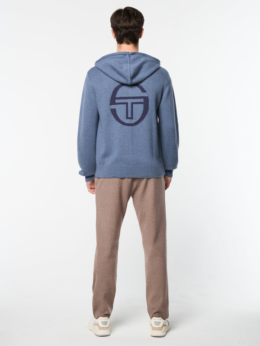 Fausto Knit Hoodie- Faded Denim