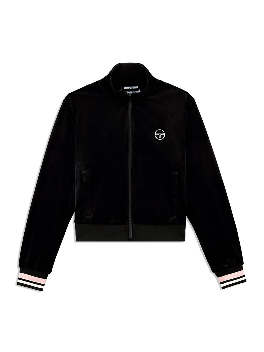 Adele Velour Track Jacket- Black Beauty