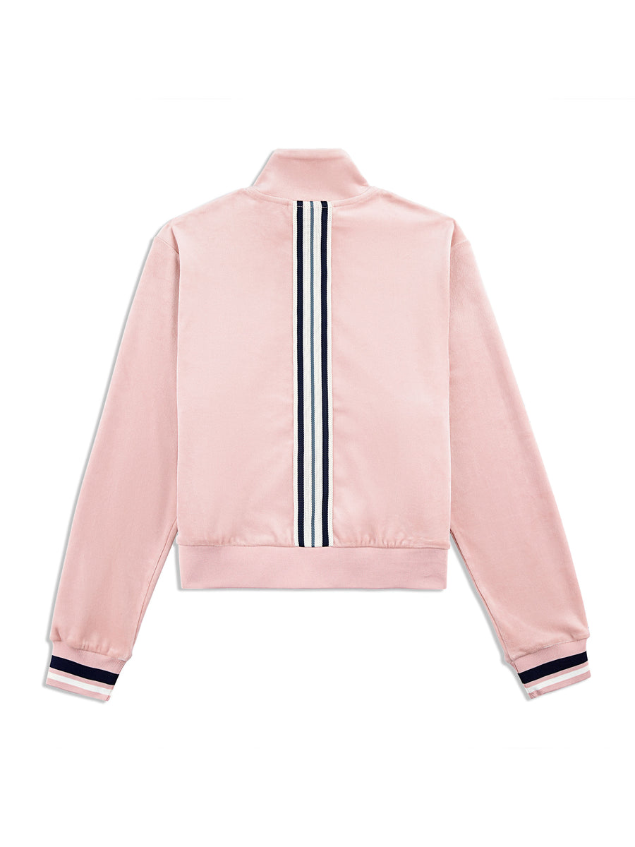 Adele Velour Track Jacket- Pale Mauve