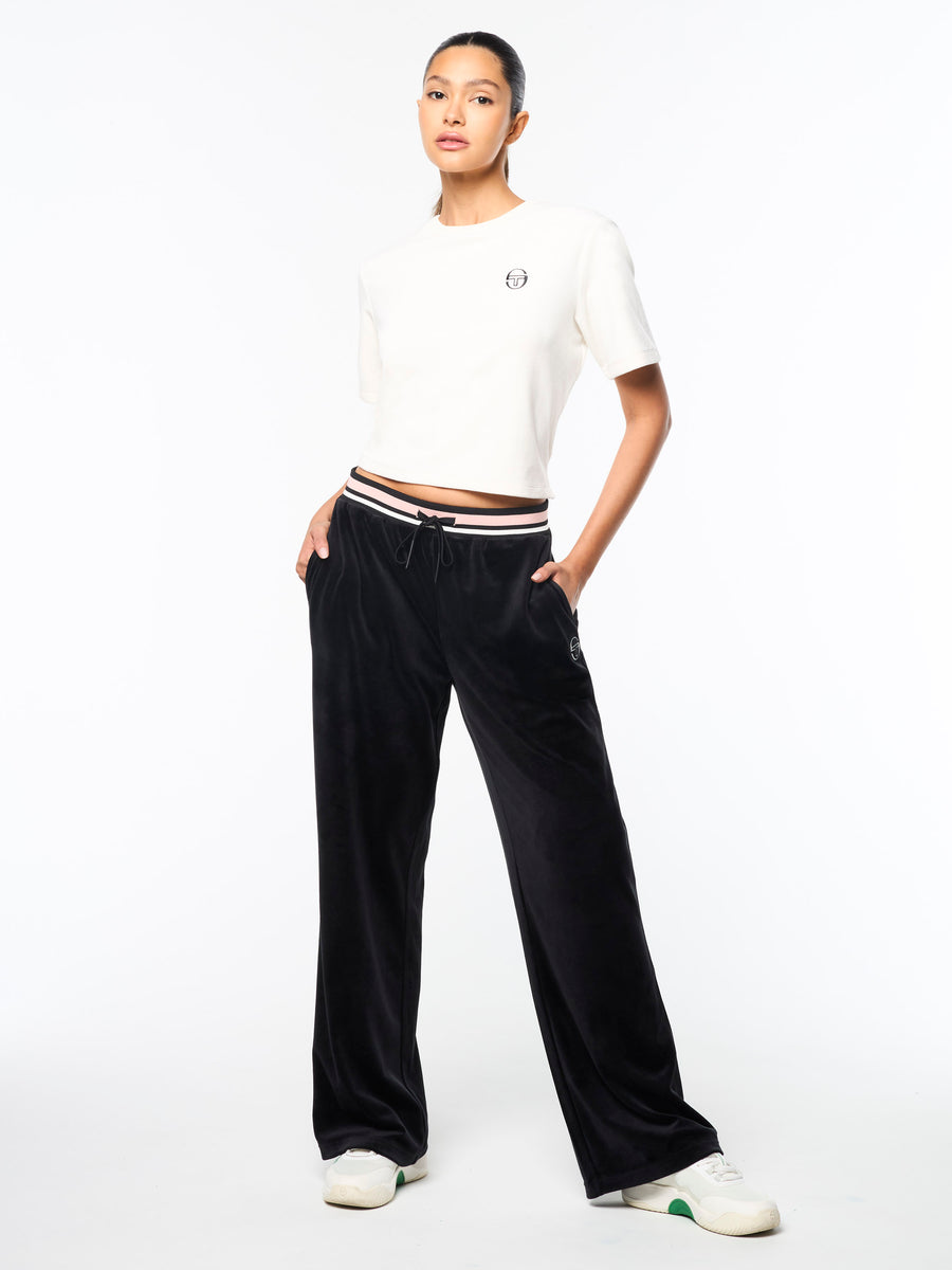 Adele Velour Track Pant-Black Beauty