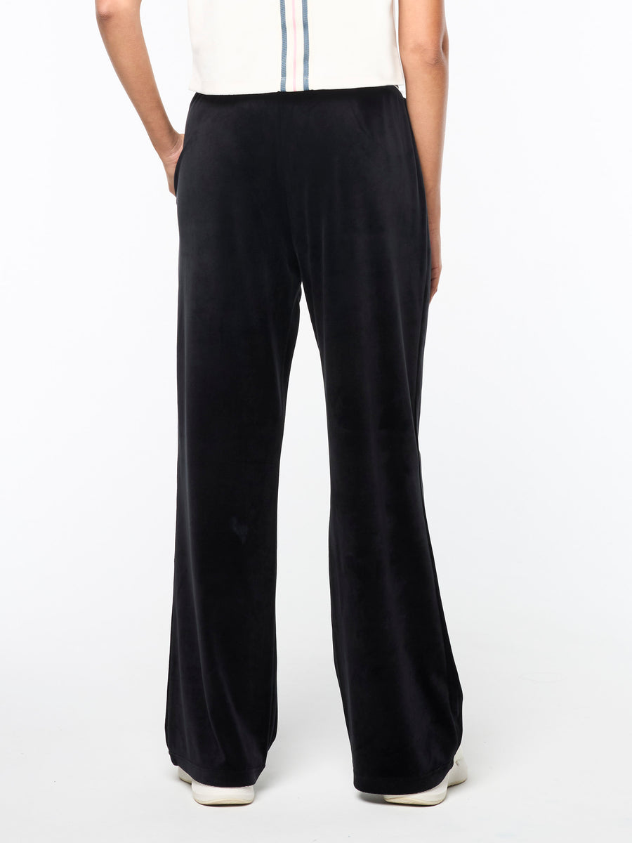 Adele Velour Track Pant-Black Beauty