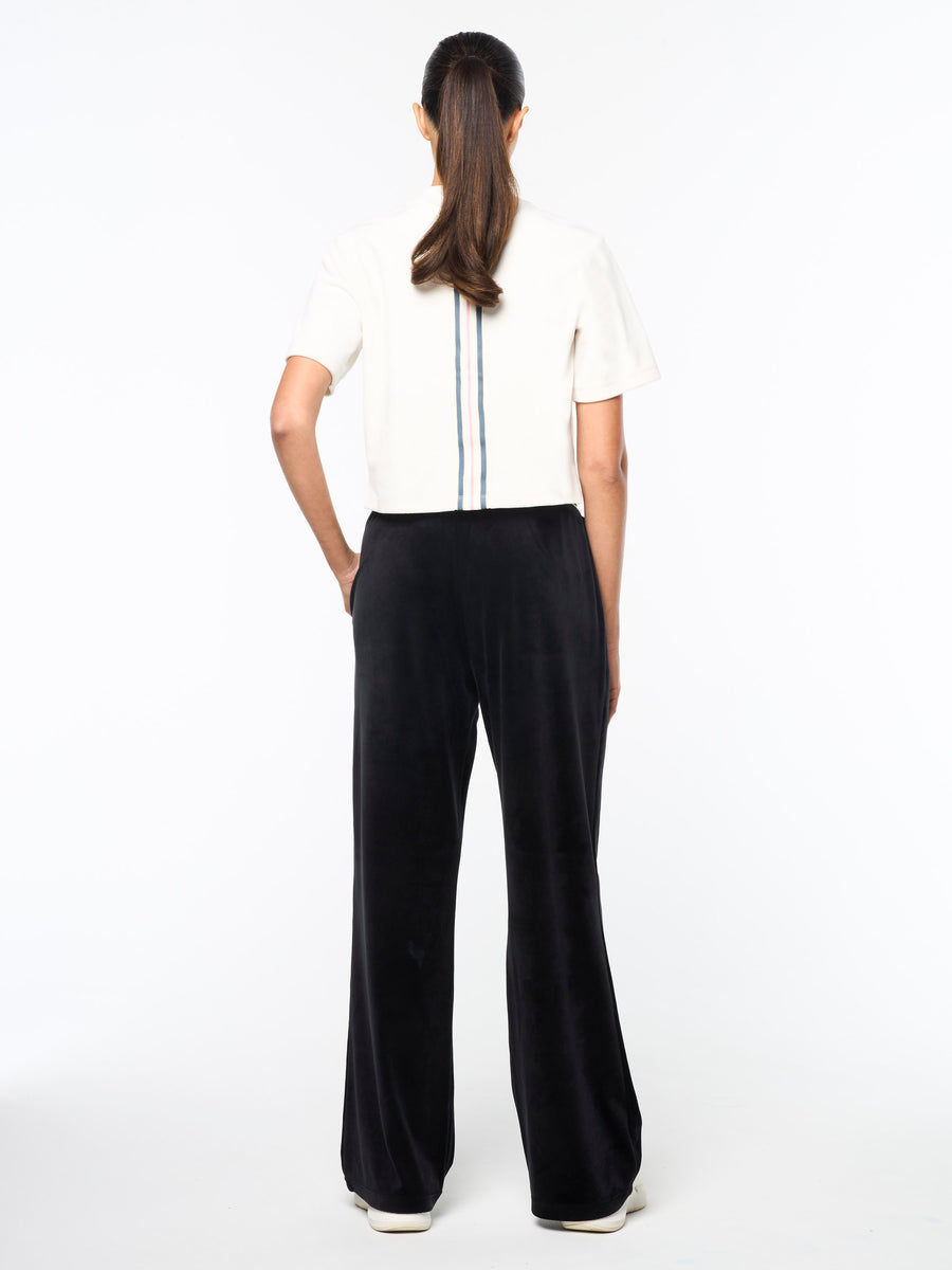 Adele Velour Track Pant-Black Beauty