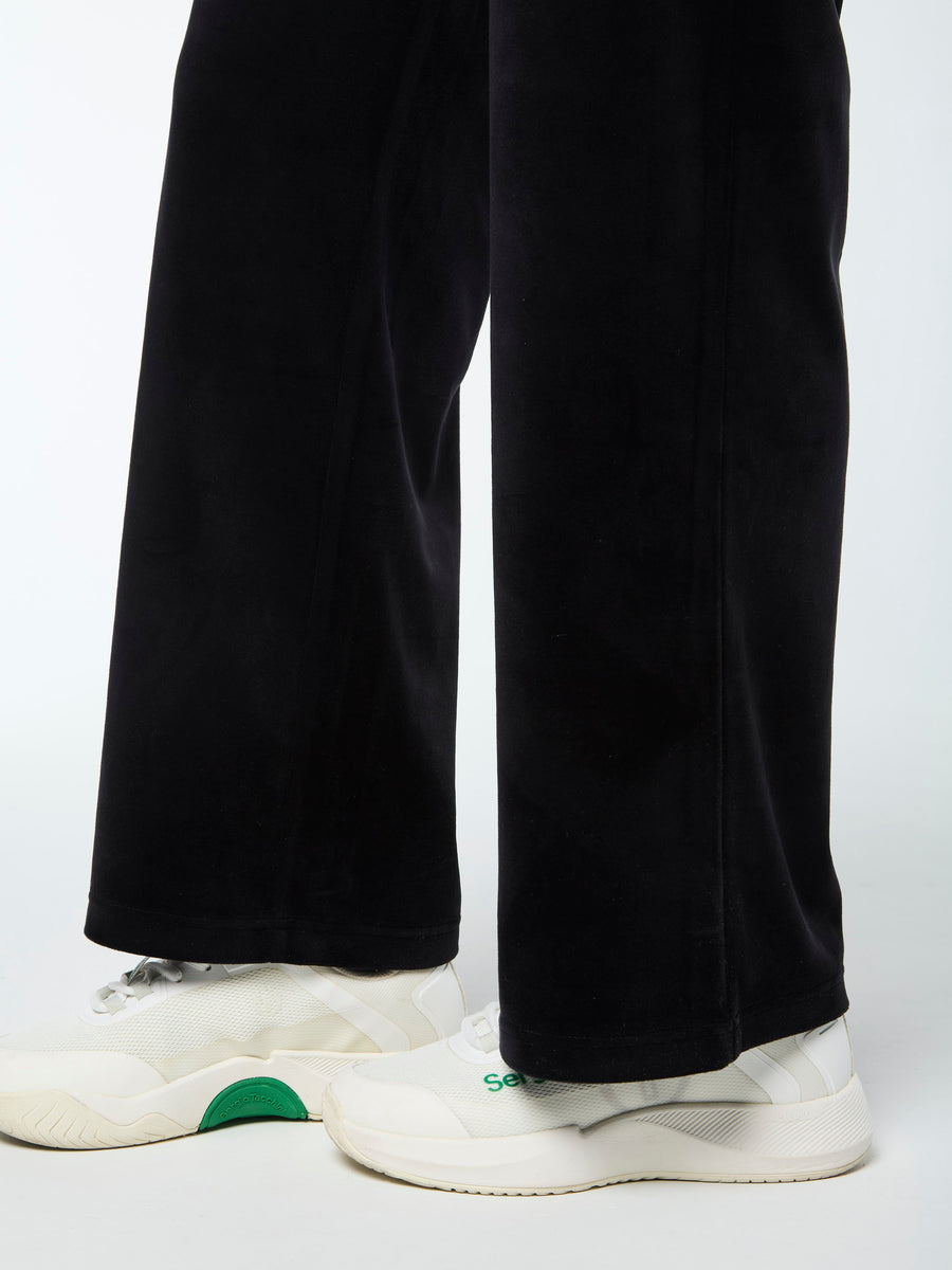 Adele Velour Track Pant-Black Beauty