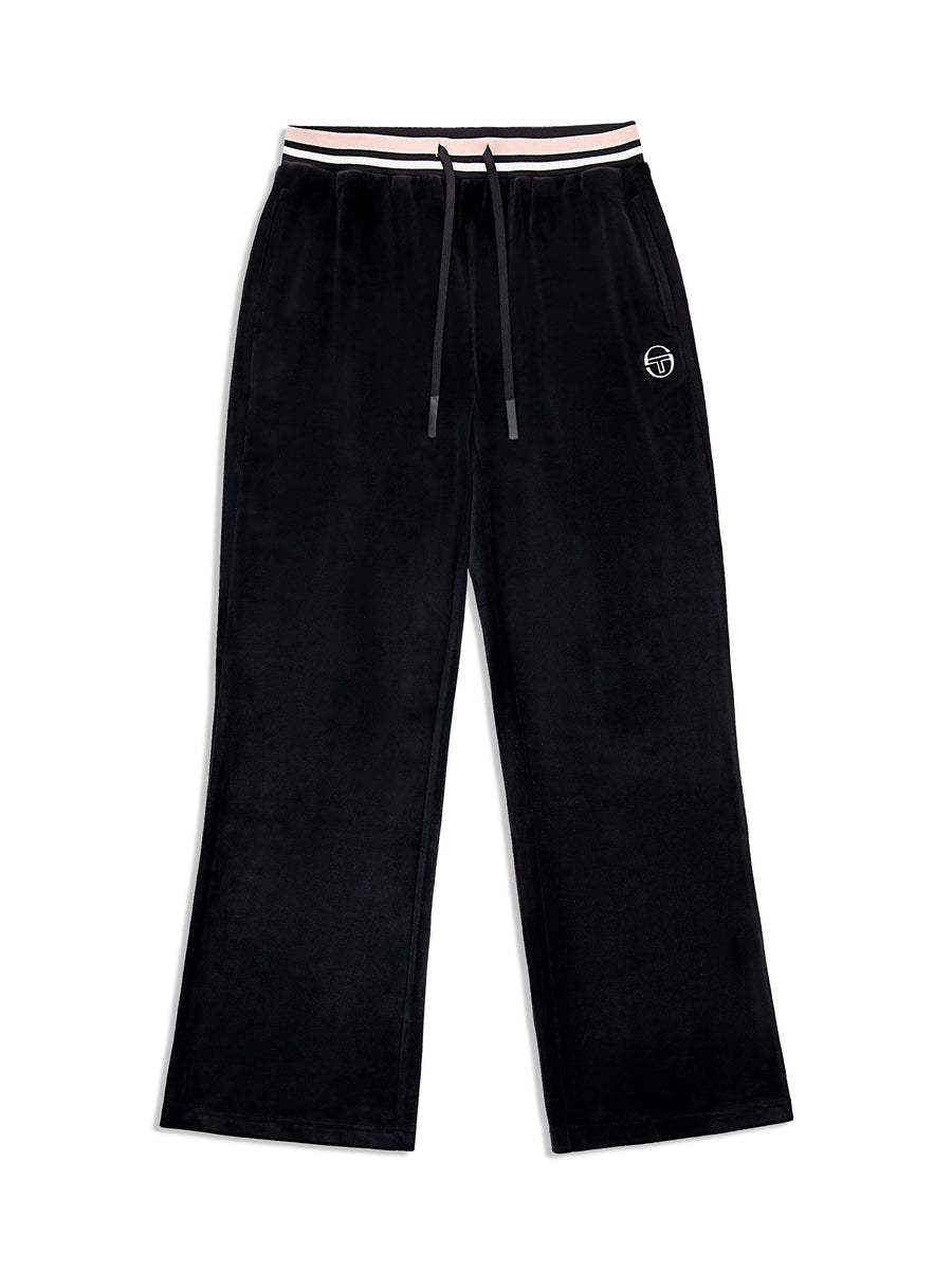 Adele Velour Track Pant-Black Beauty