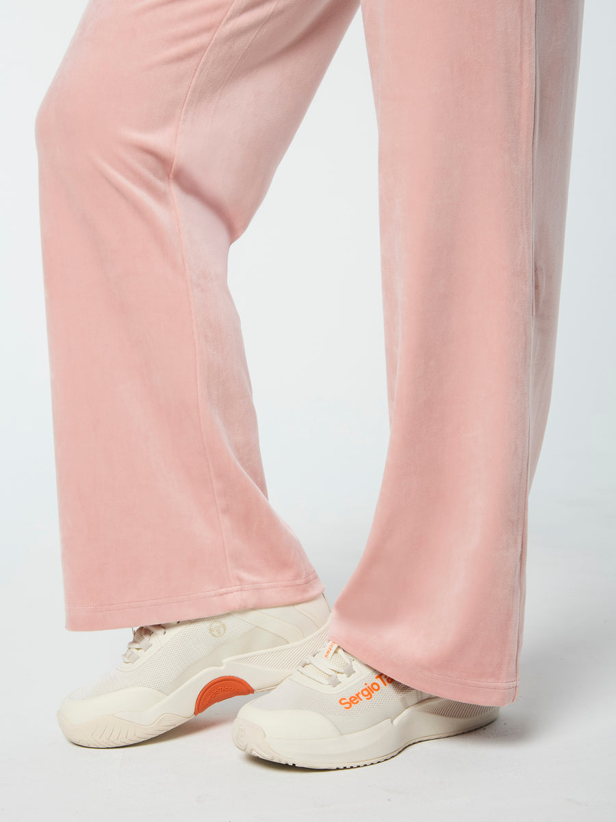 Adele Velour Track Pant- Pale Mauve