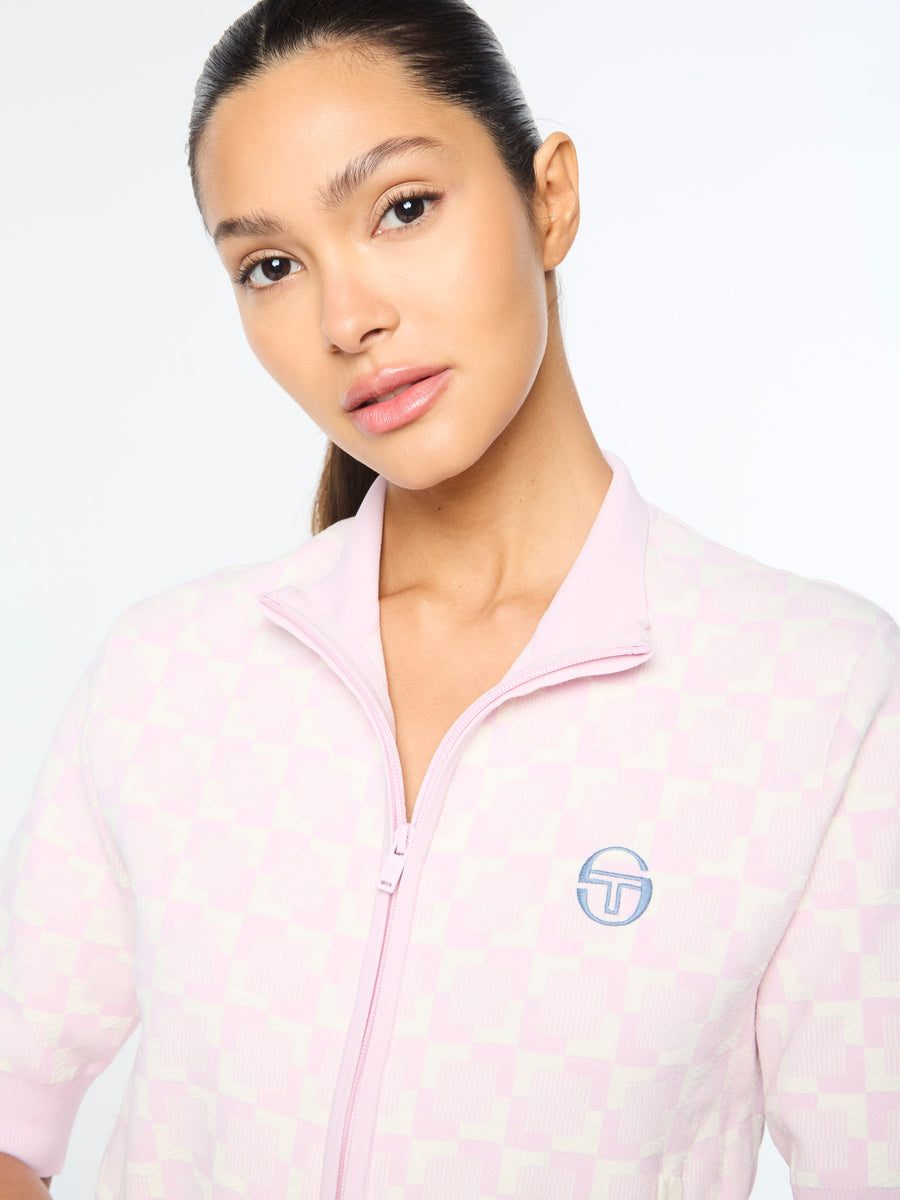 Leila Short Sleeve Track Jacket- Pale Mauve