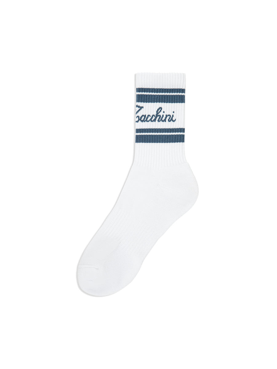 Clasico Script Logo Sock- Coronet Blue