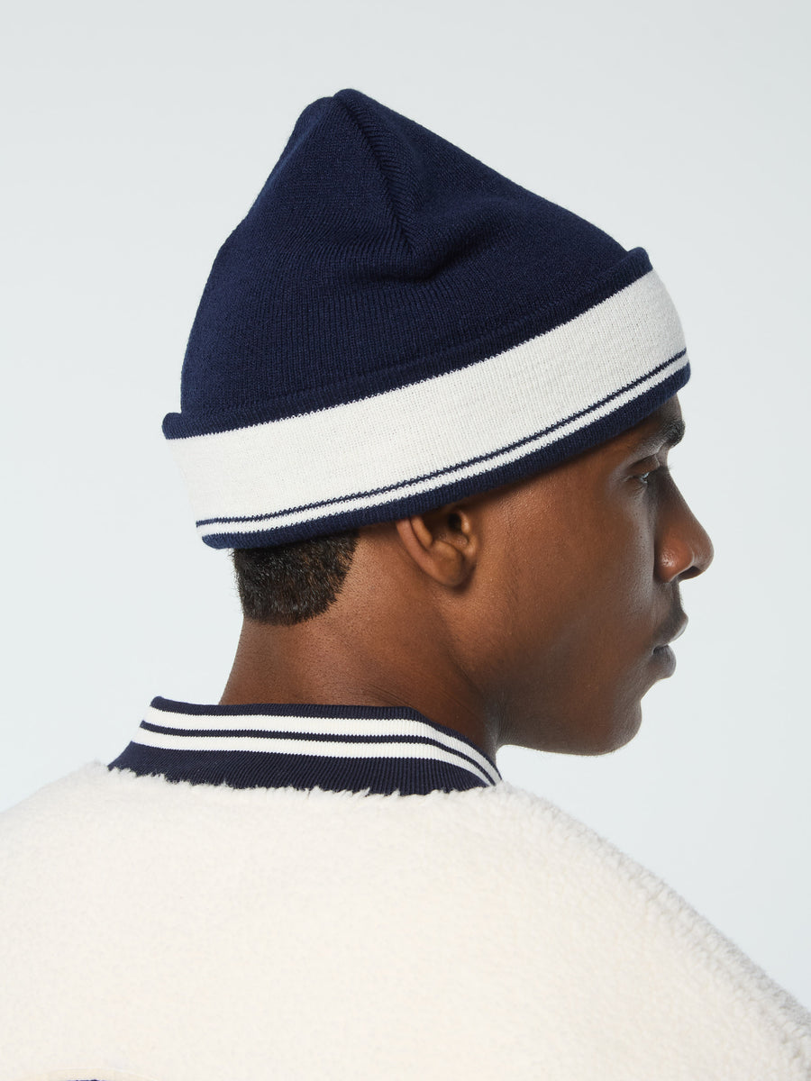 Sellarz Knit Beanie- Maritime Blue/ Gardenia